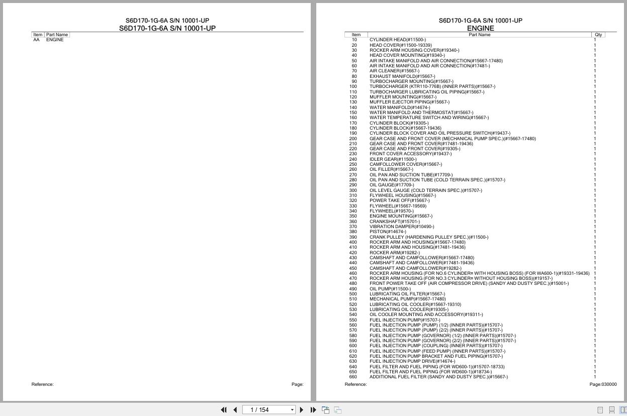 Komatsu Engine S6D170 1G 6A 10001 UP Parts Catalog (1)