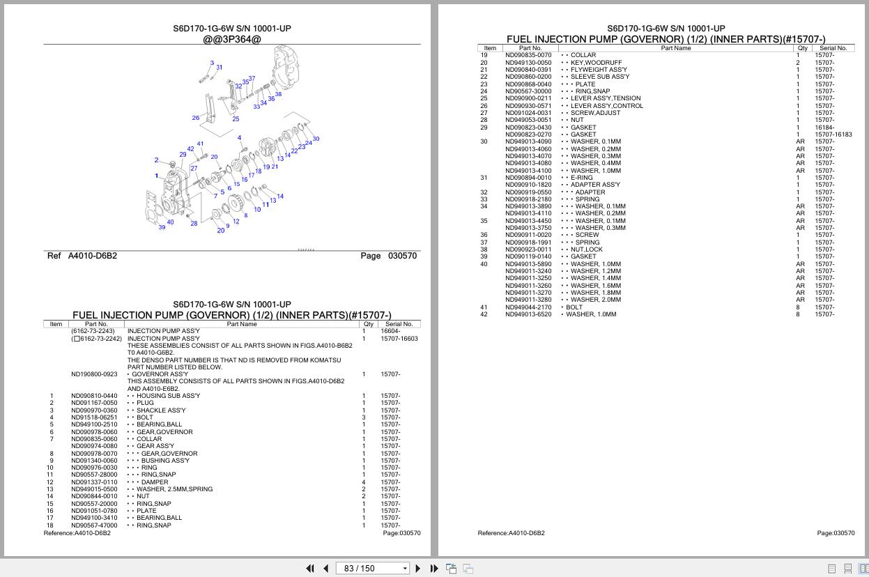 Komatsu Engine S6D170 1G 6W 10001 UP Parts Catalog (2)