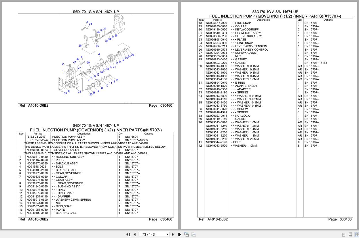 Komatsu Engine S6D170 1G A 14674 UP Parts Catalog (2)