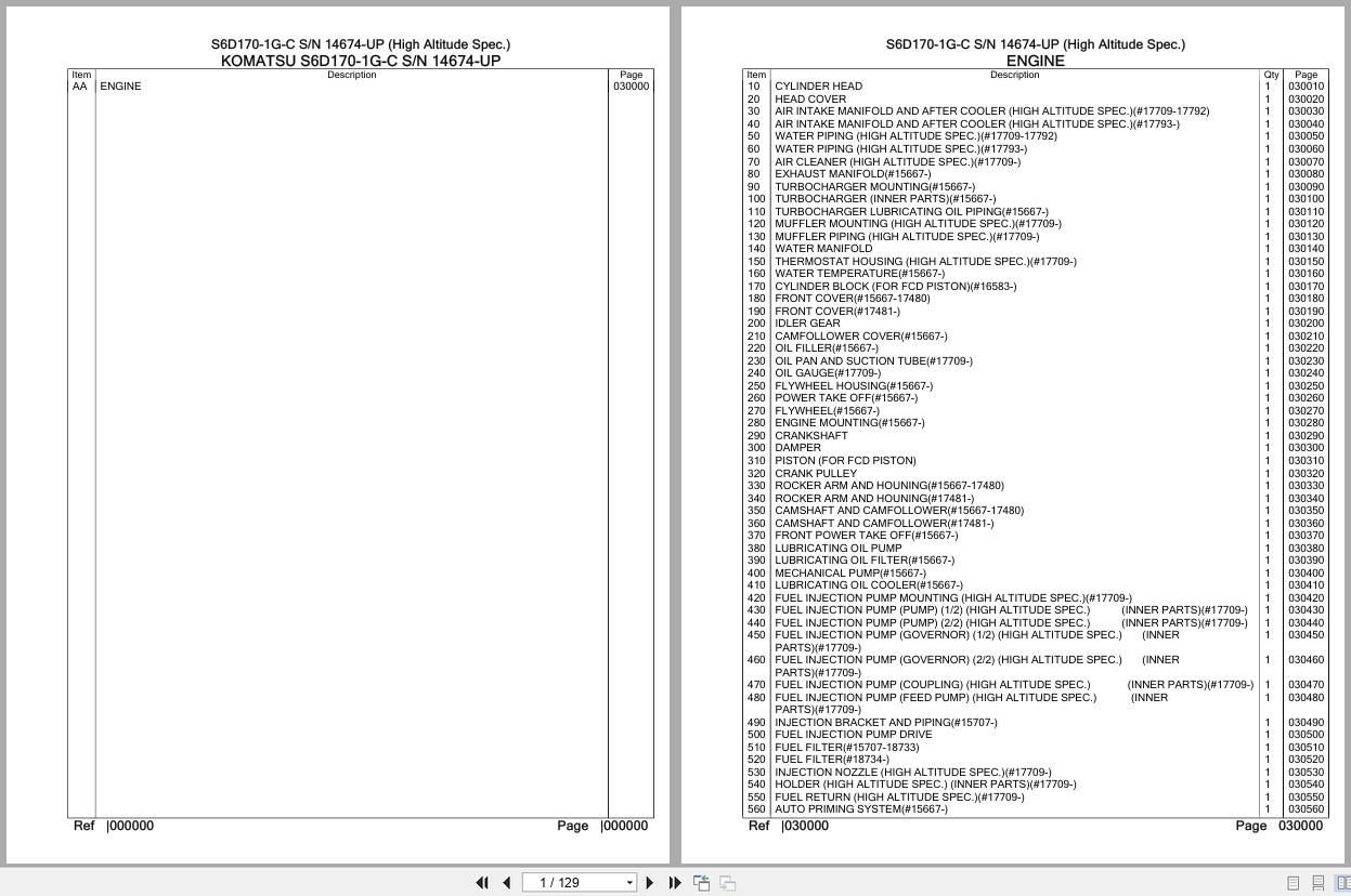 Komatsu Engine S6D170 1G C 14674 UP Parts Catalog (1)