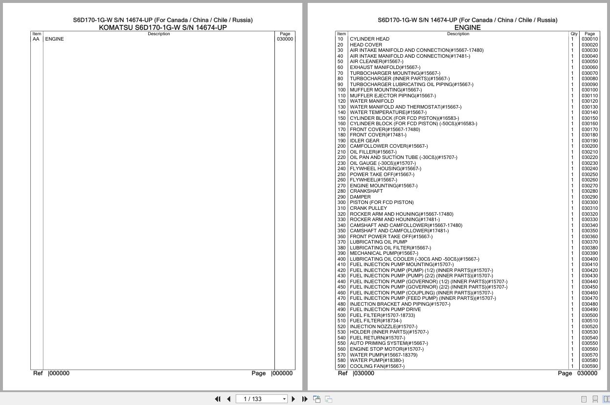Komatsu Engine S6D170 1G W 14674 UP Parts Catalog (1)