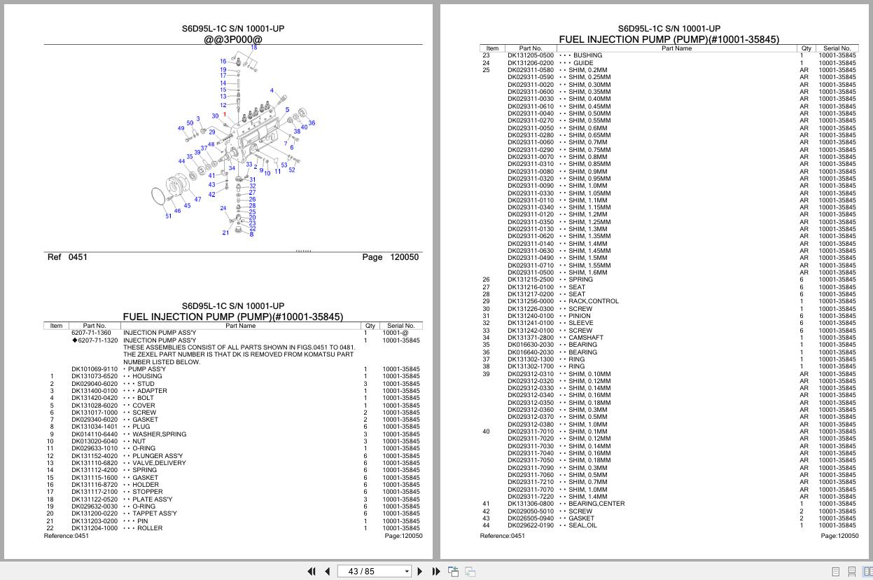 Komatsu Engine S6D95L 1C 10001 UP Parts Catalog (2)