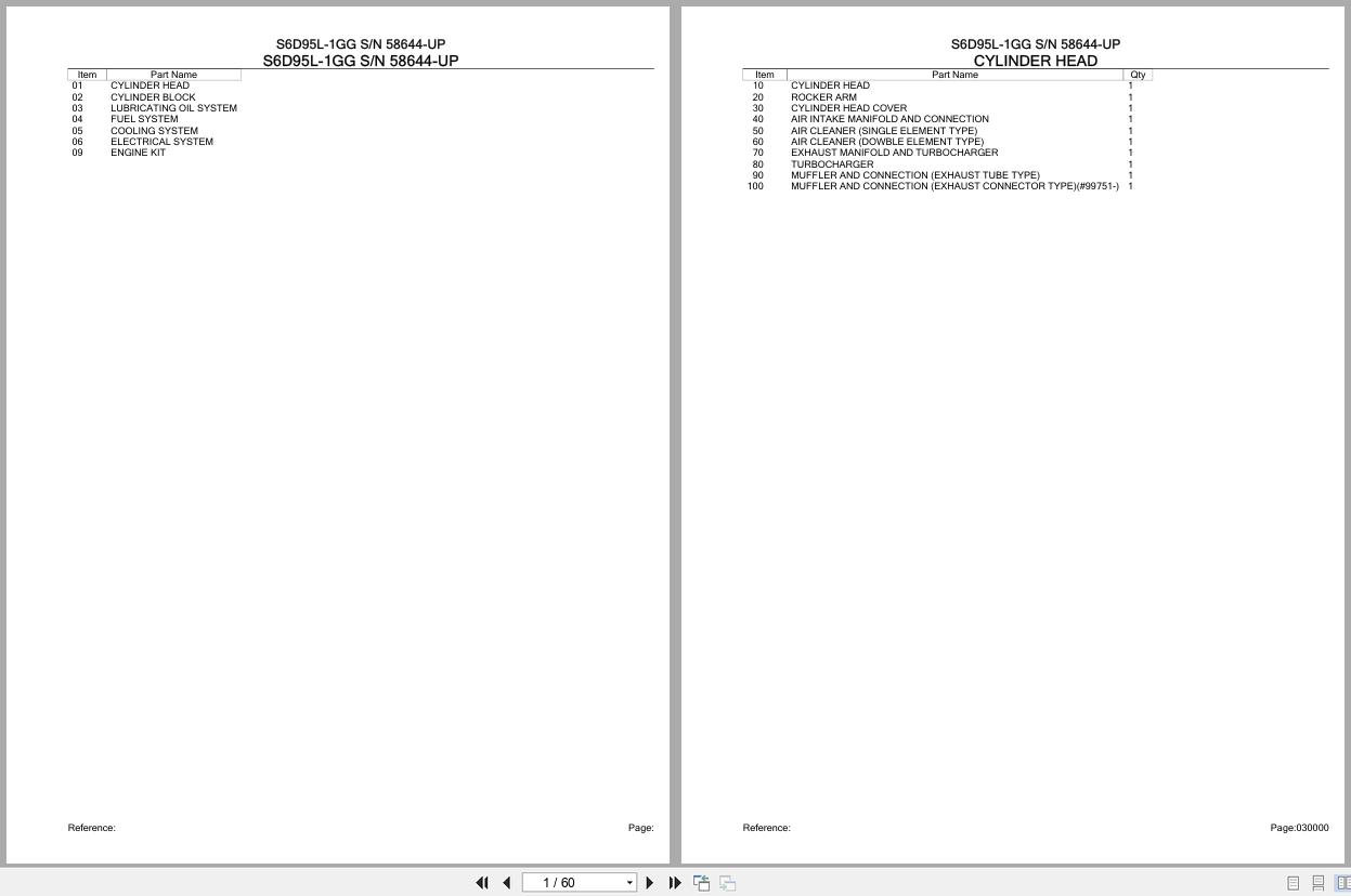 Komatsu Engine S6D95L 1GG 58644 UP Parts Catalog (1)