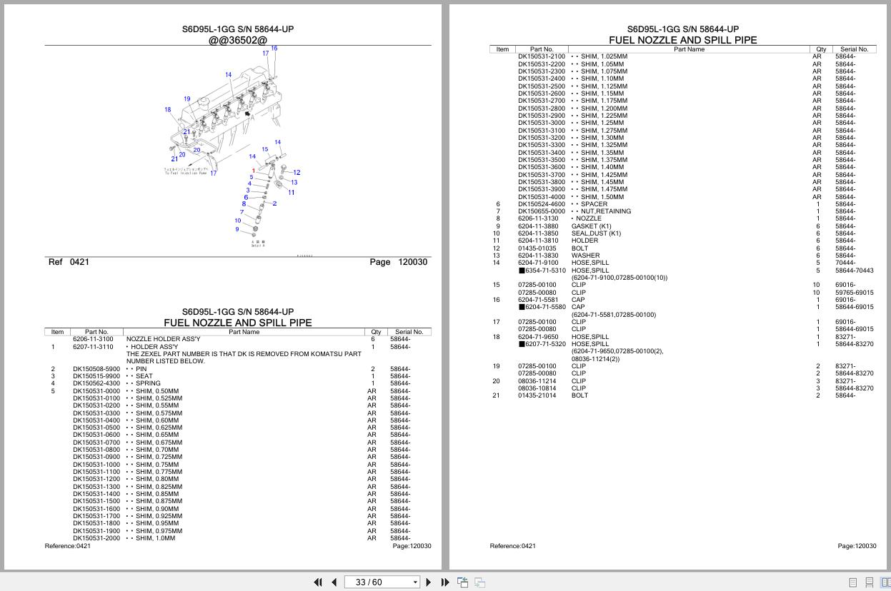 Komatsu Engine S6D95L 1GG 58644 UP Parts Catalog (2)