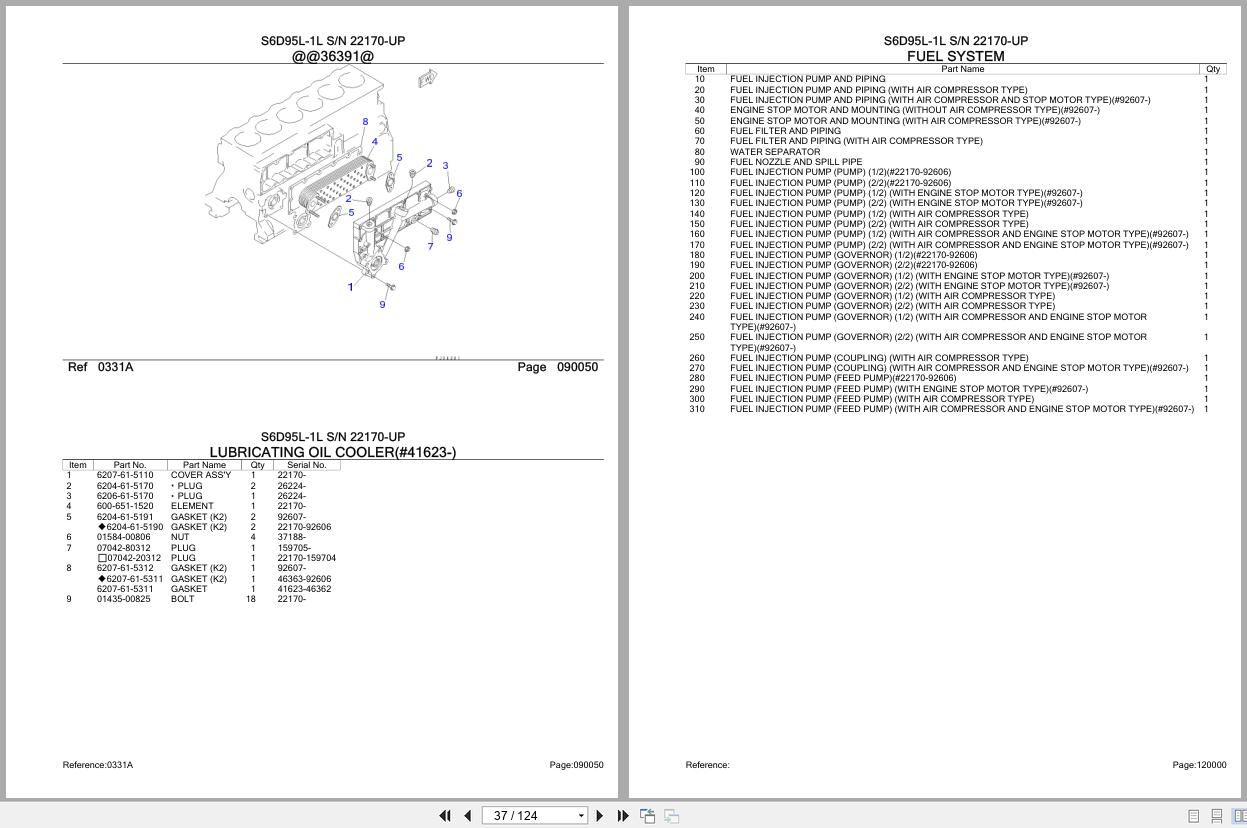 Komatsu Engine S6D95L 1L 22170 UP Parts Catalog (2)