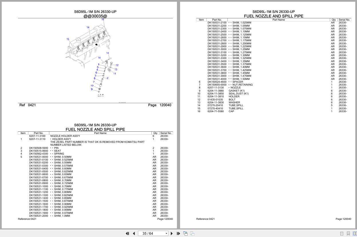 Komatsu Engine S6D95L 1M 26330 UP Parts Catalog (2)