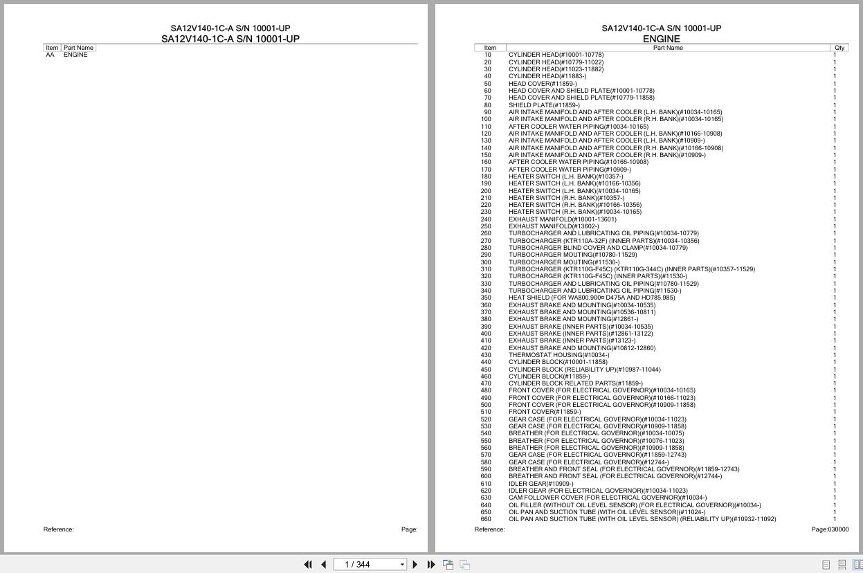 Komatsu Engine SA12V140 1C A 10001 UP Parts Catalog (1)