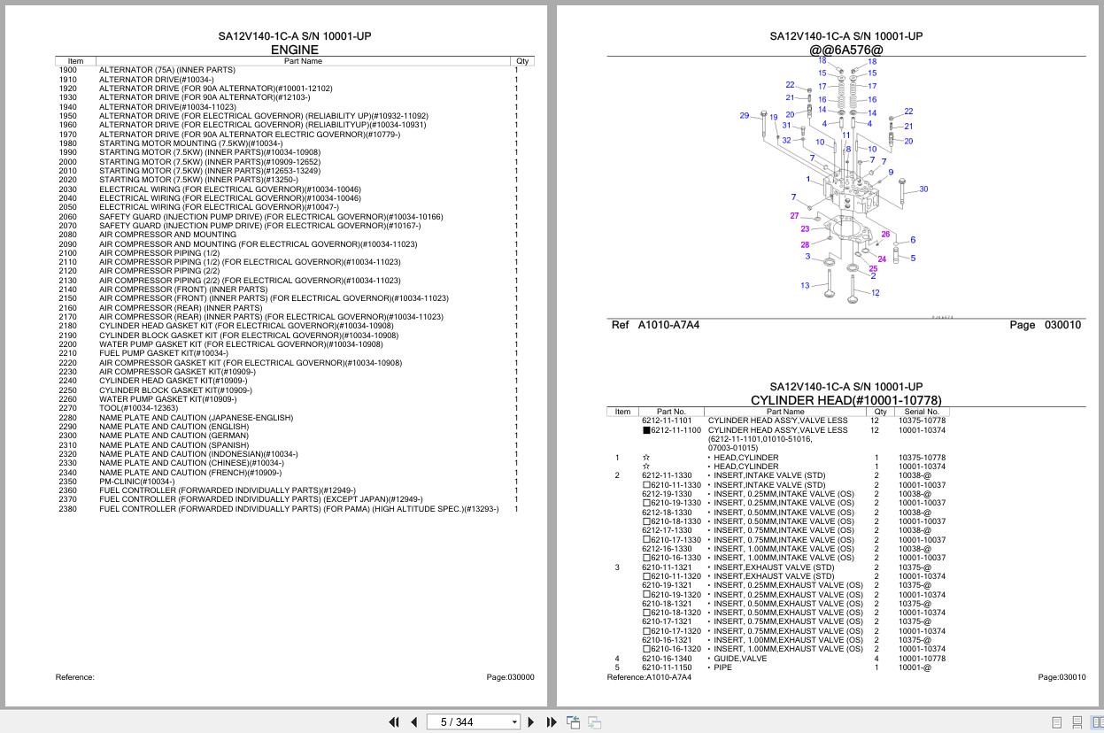 Komatsu Engine SA12V140 1C A 10001 UP Parts Catalog (2)