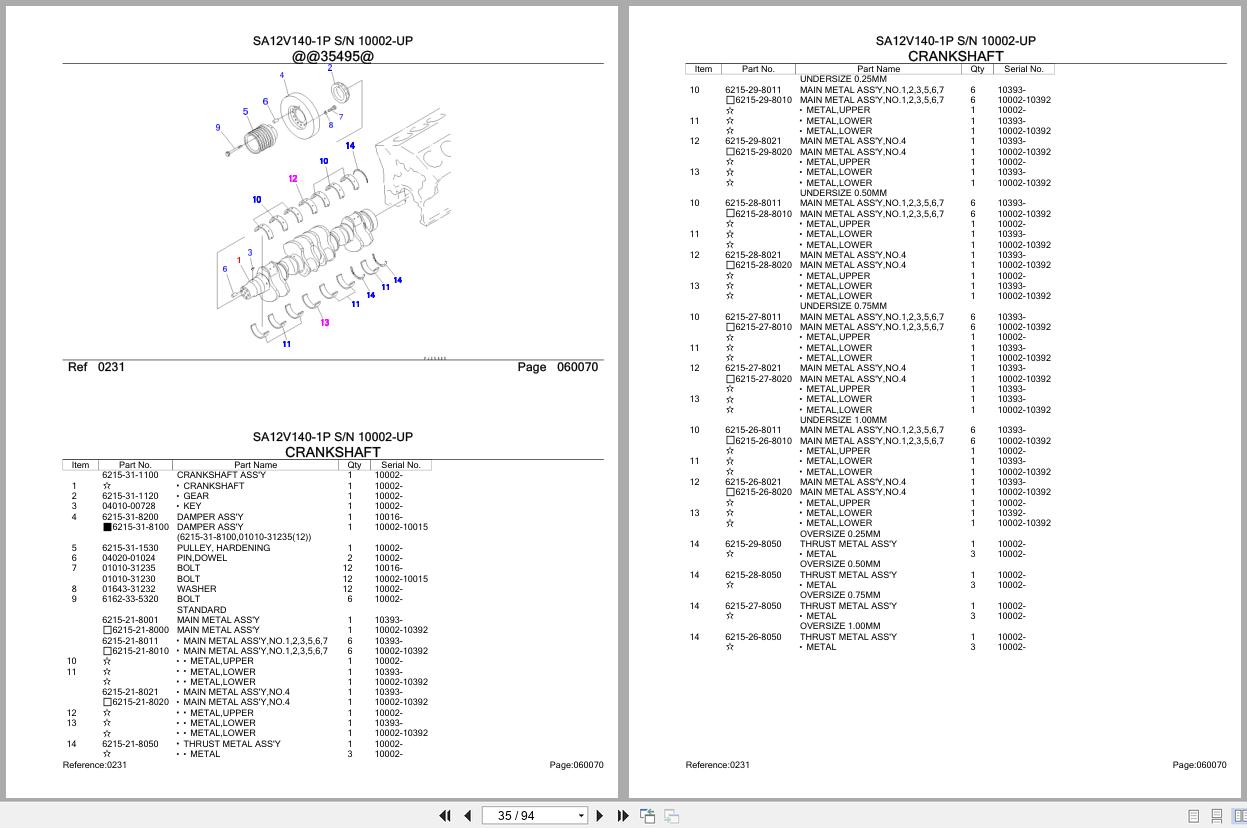 Komatsu Engine SA12V140 1P 10002 UP Parts Catalog (2)
