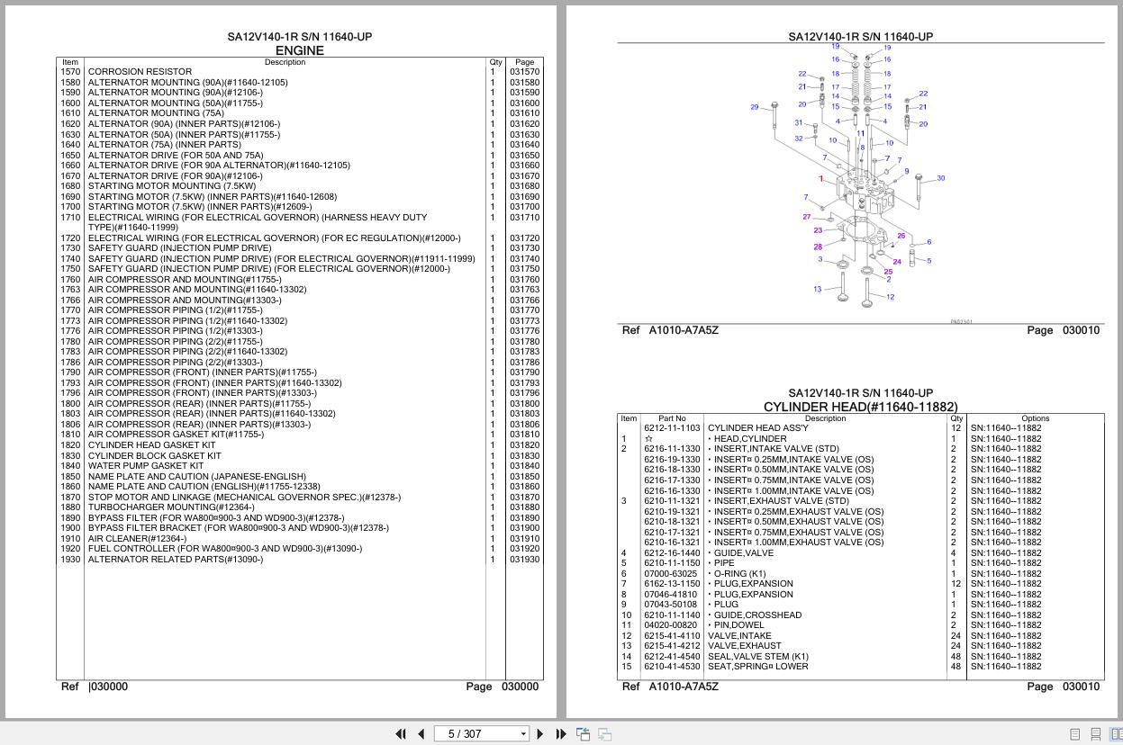 Komatsu Engine SA12V140 1R 11640 UP Parts Catalog (2)