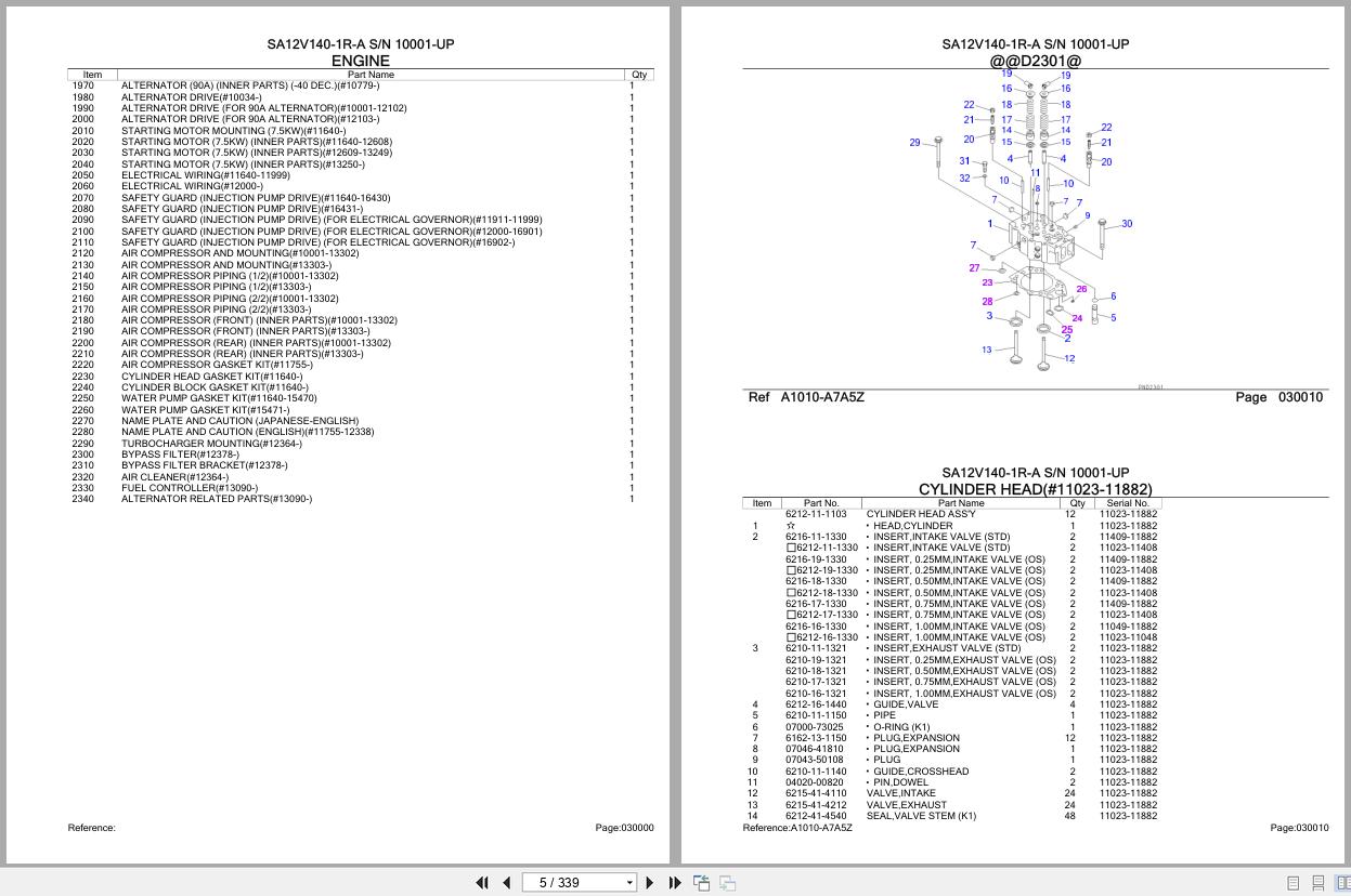 Komatsu Engine SA12V140 1R A 10001 UP Parts Catalog (2)