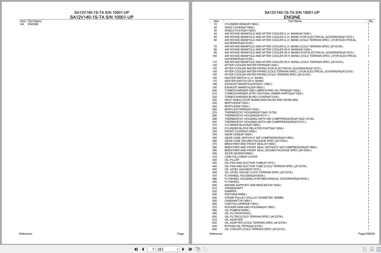 Komatsu Engine SA12V140 1S TA 10001 UP Parts Catalog (1)