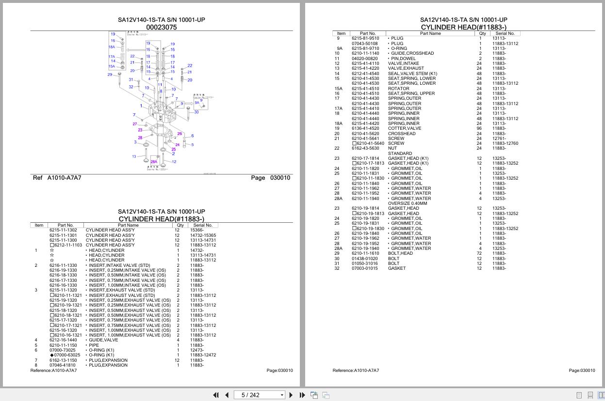 Komatsu Engine SA12V140 1S TA 10001 UP Parts Catalog (2)