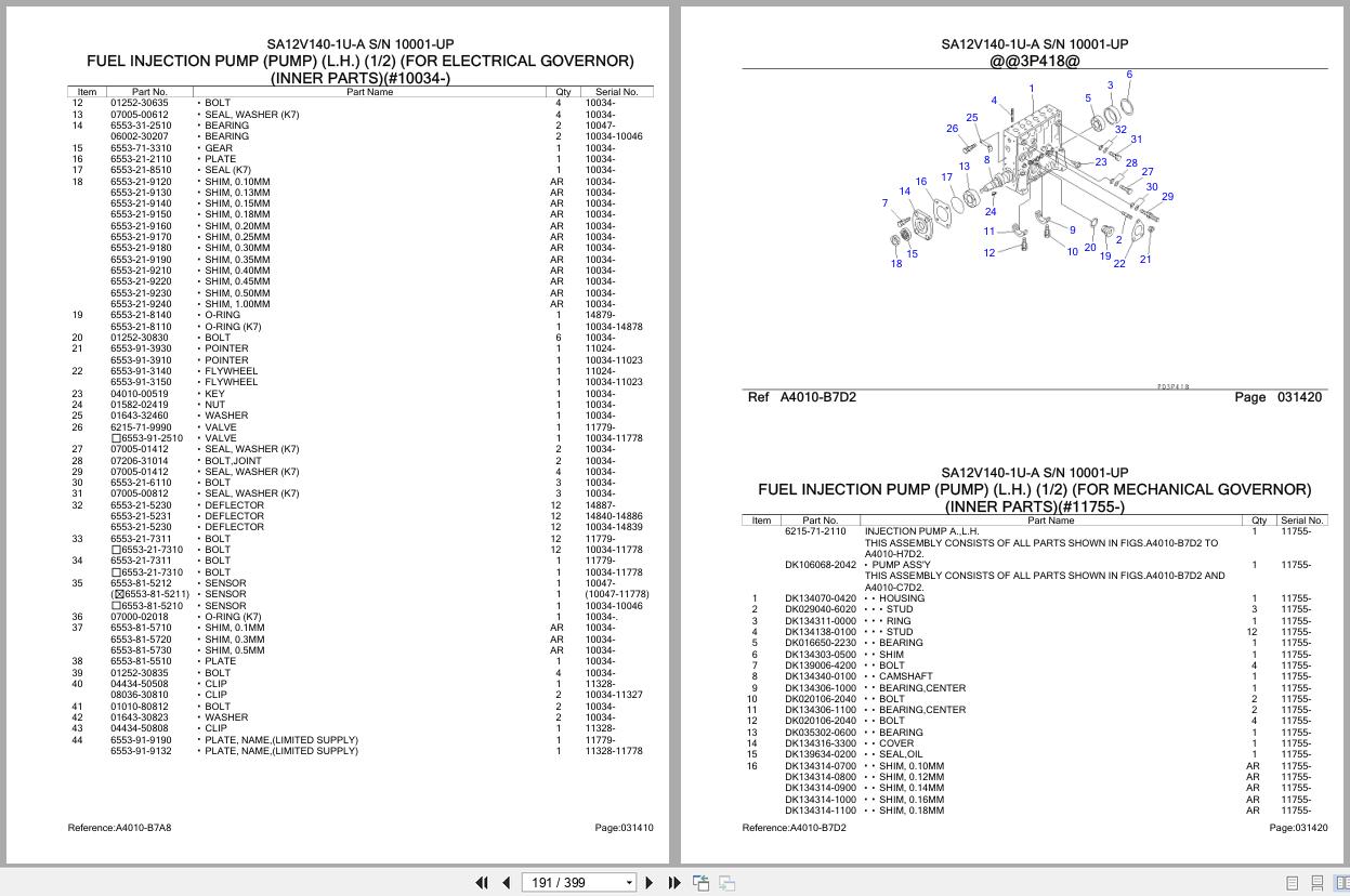 Komatsu Engine SA12V140 1U A 10001 UP Parts Catalog (2)