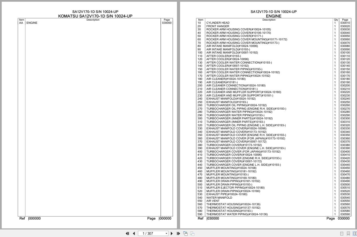 Komatsu Engine SA12V170 1D 10024 UP Parts Catalog (1)