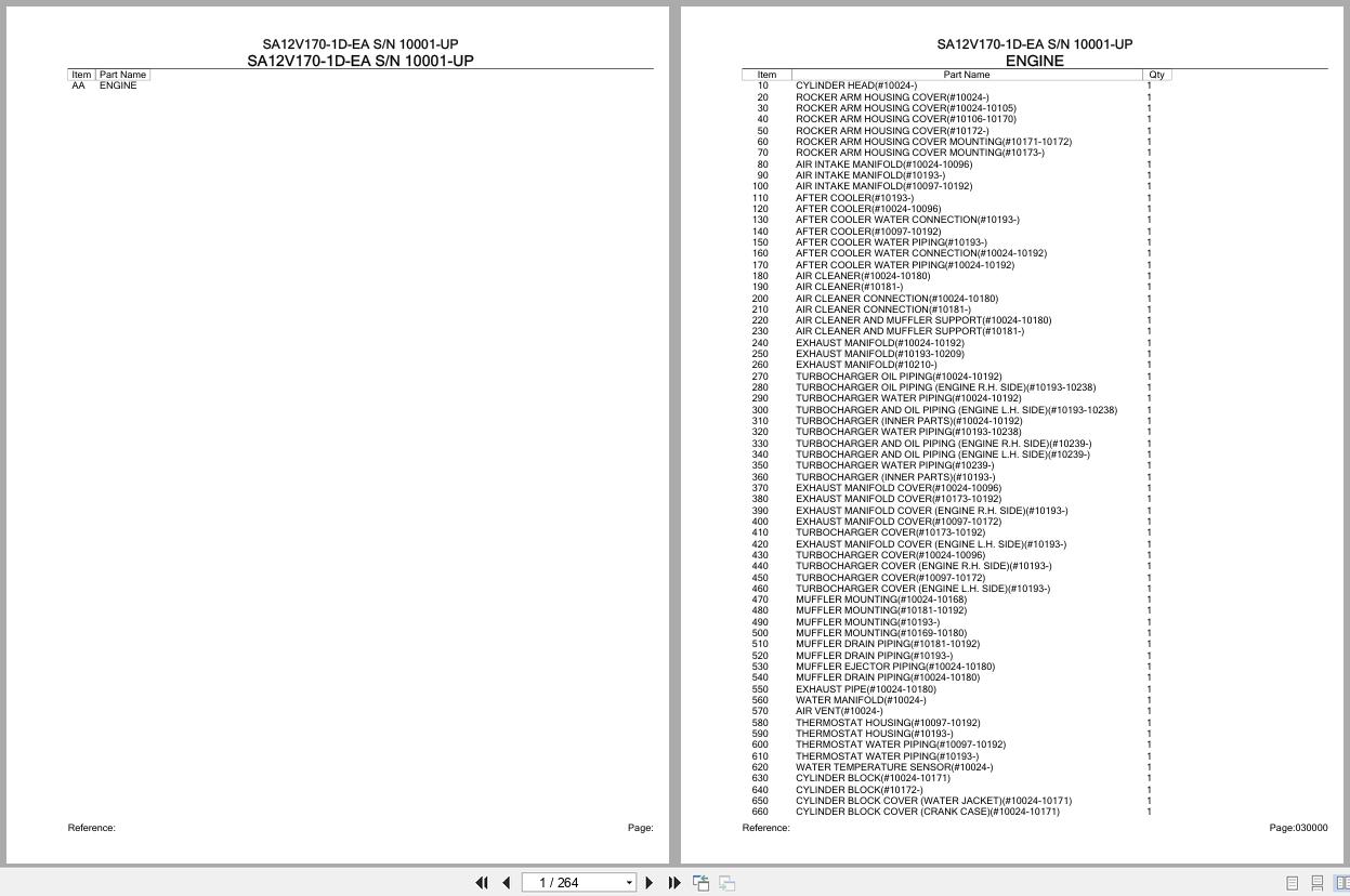 Komatsu Engine SA12V170 1D EA 10001 UP Parts Catalog (1)