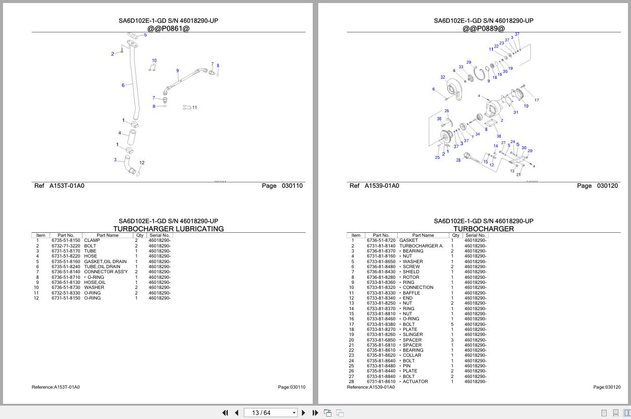 Komatsu Engine SA6D102E 1 GD 46018290 UP Parts Catalog (2)