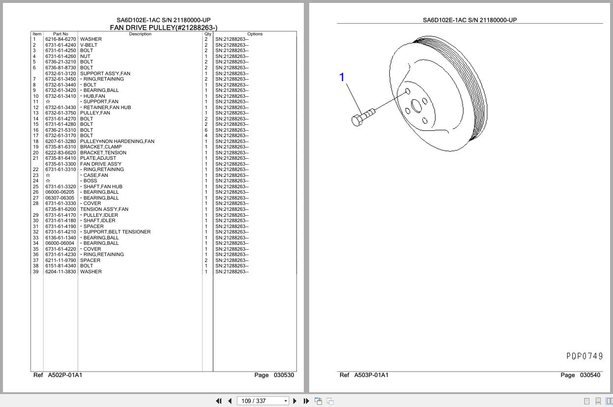 Komatsu Engine SA6D102E 1AC 21180000 UP Parts Catalog (2)