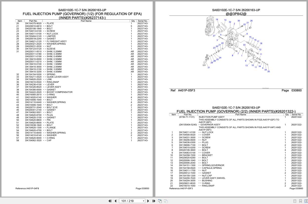 Komatsu Engine SA6D102E 1C 7 26200163 UP Parts Catalog (2)