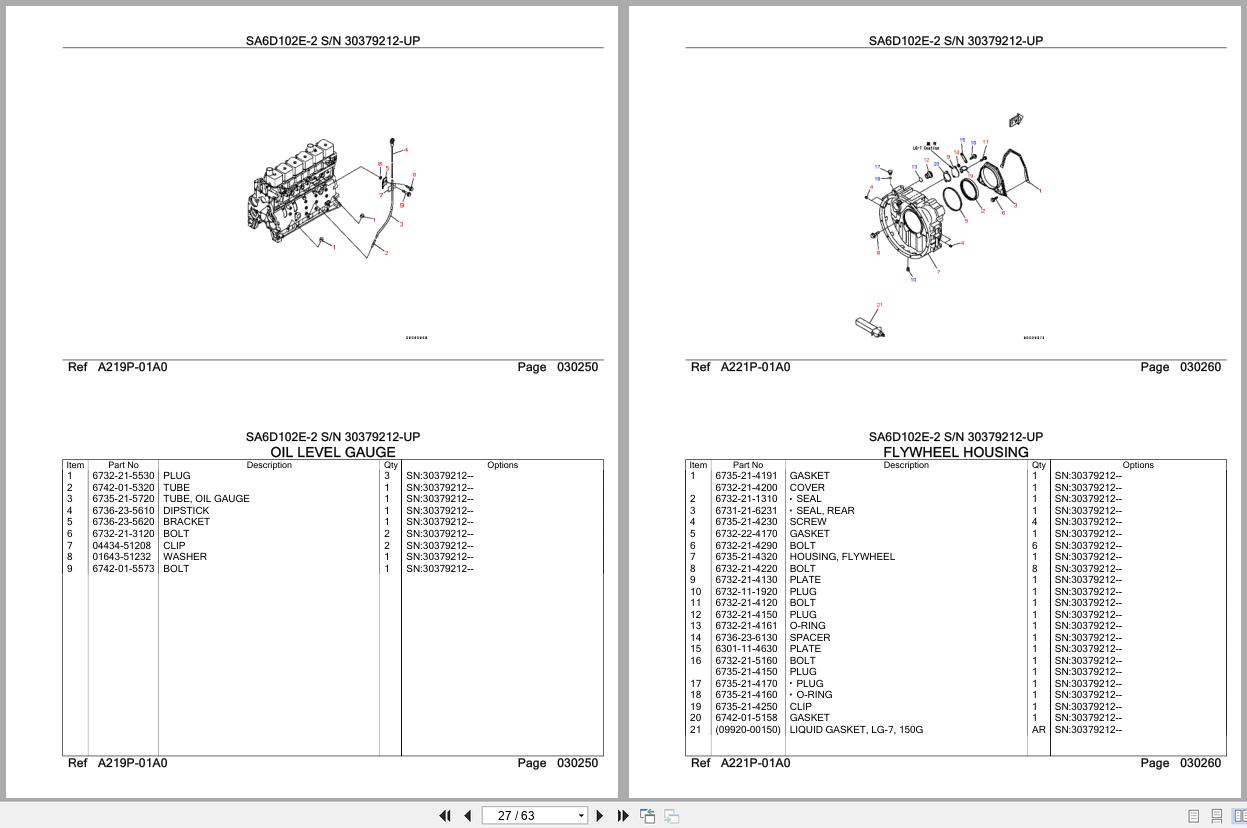 Komatsu Engine SA6D102E 2 30379212 UP Parts Catalog (2)