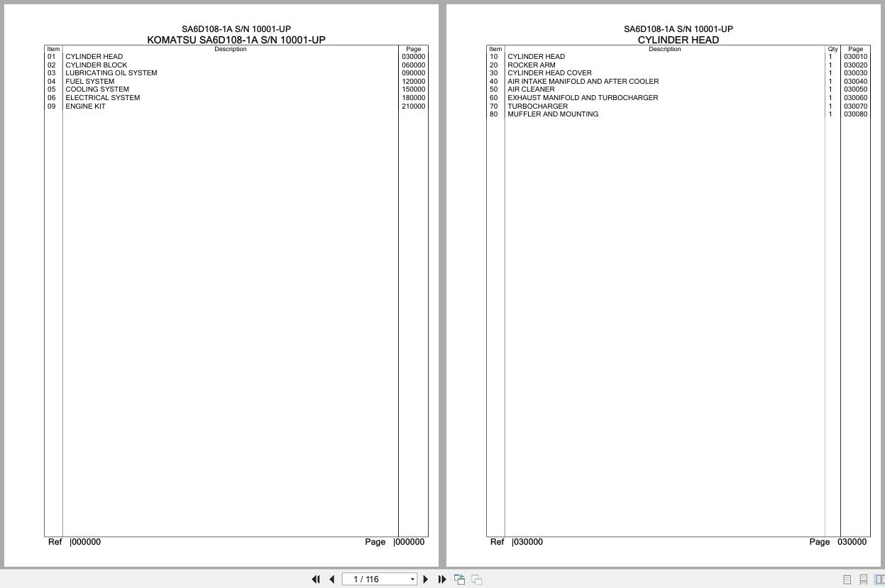 Komatsu Engine SA6D108 1A 10001 UP Parts Catalog (1)