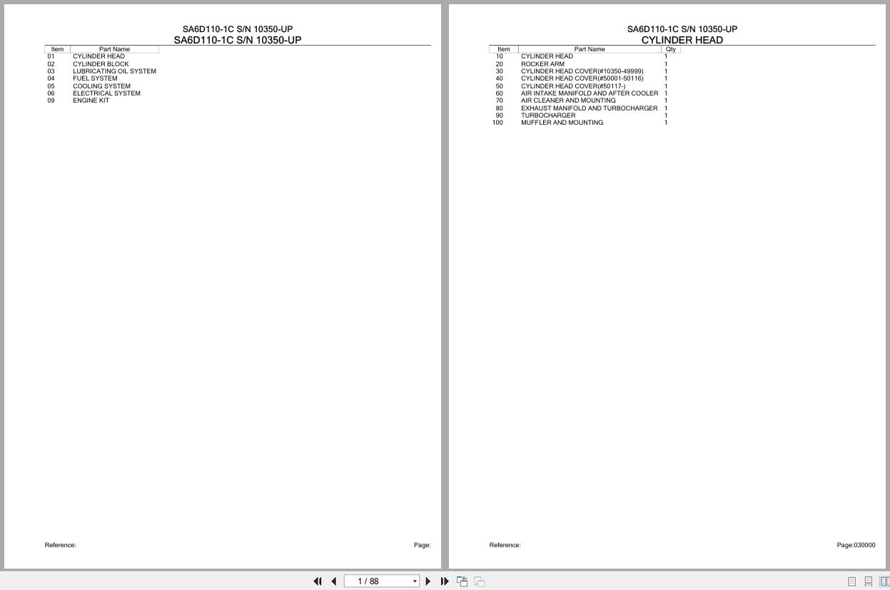 Komatsu Engine SA6D110 1C 10350 UP Parts Catalog (1)