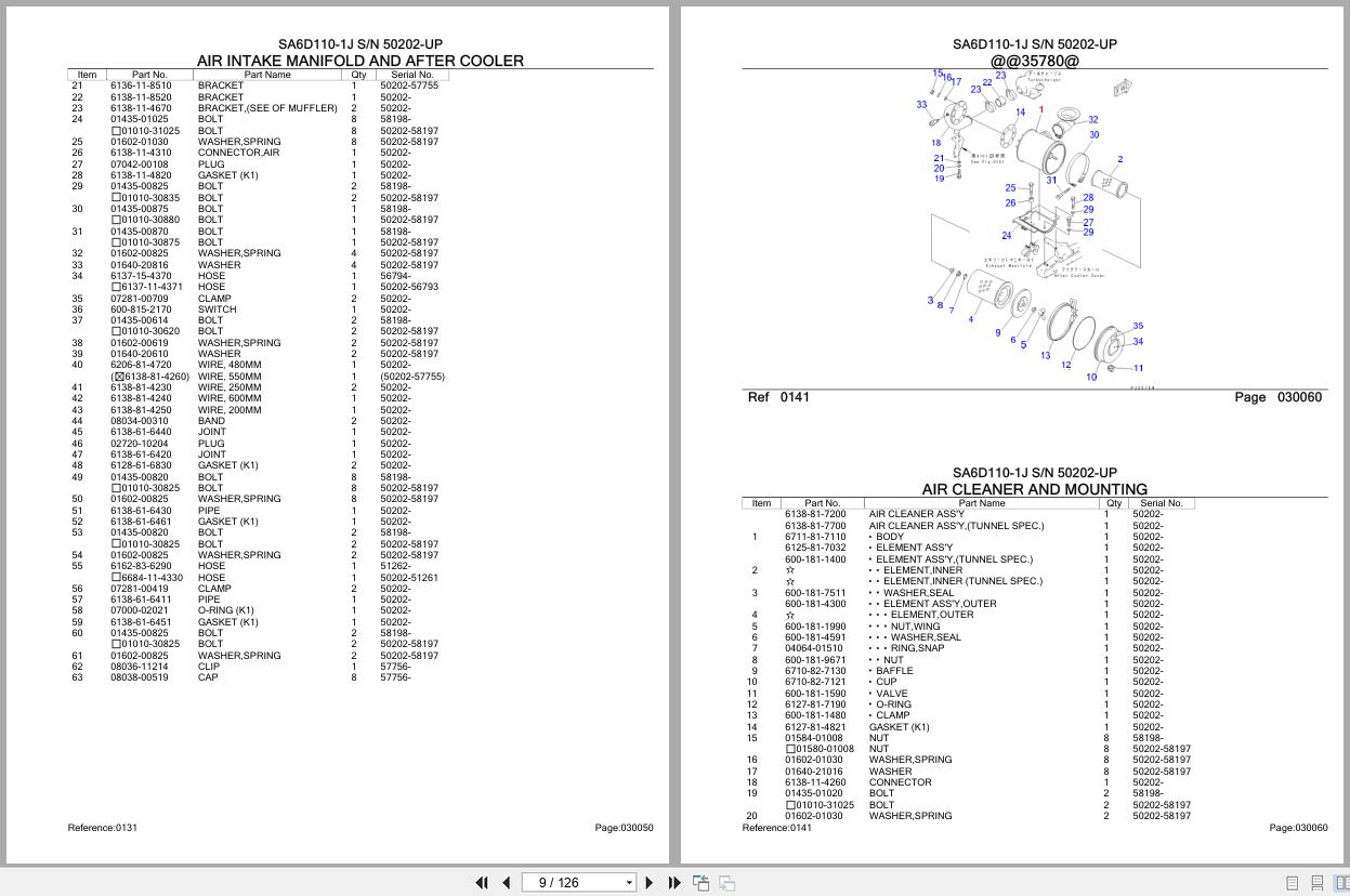 Komatsu Engine SA6D110 1J 50202 UP Parts Catalog (2)