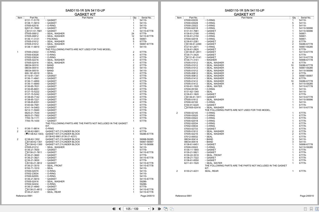 Komatsu Engine SA6D110 1R 54110 UP Parts Catalog (2)
