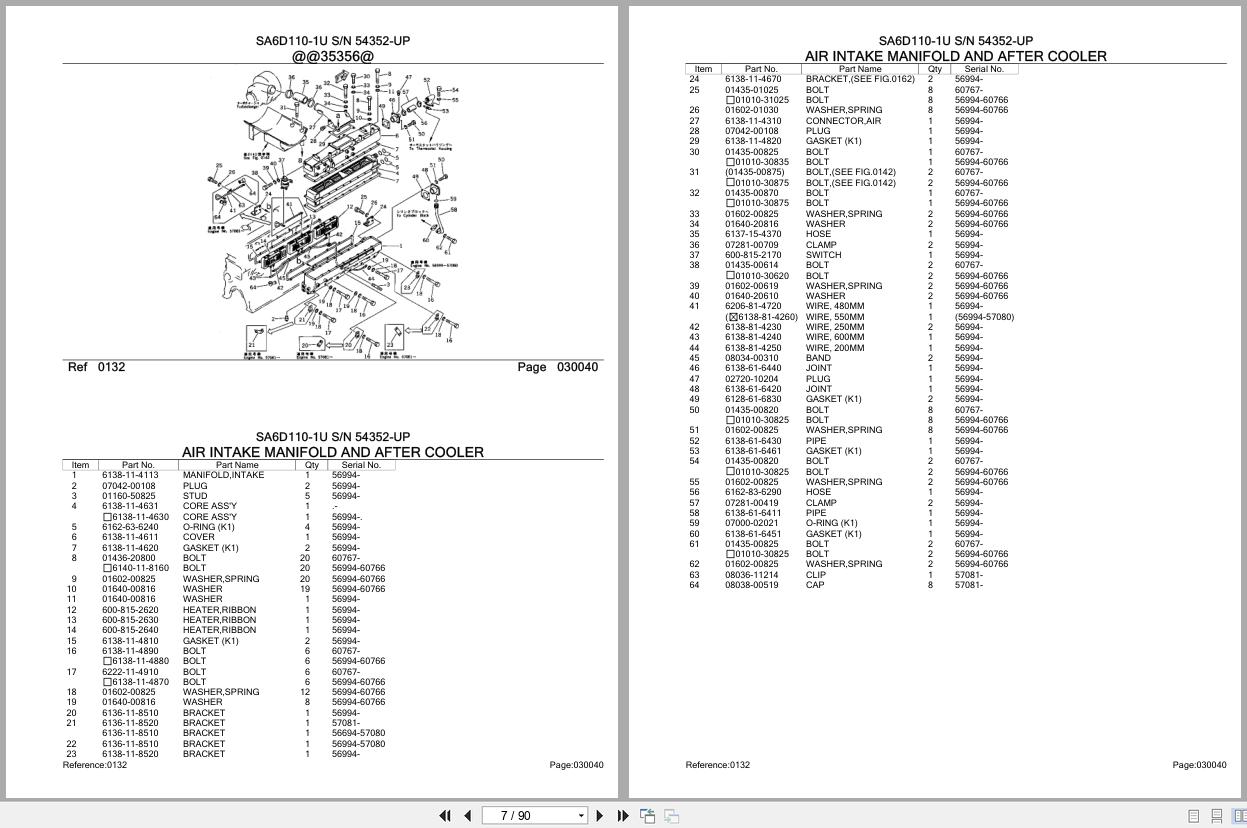 Komatsu Engine SA6D110 1U 54352 UP Parts Catalog (2)