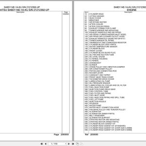 Komatsu Engine SA6D114E 1A KU 21212392 UP Parts Catalog (1)