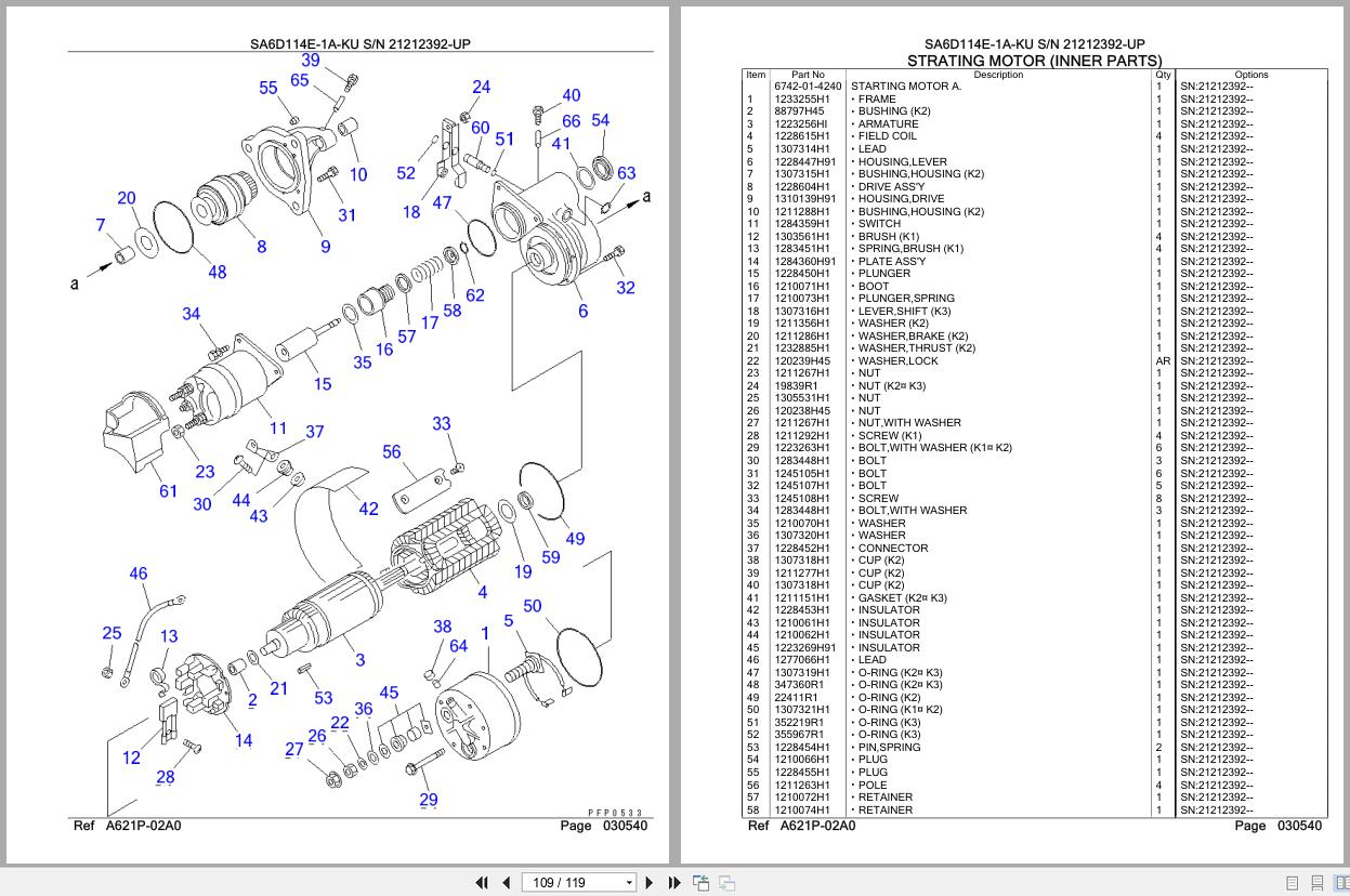 Komatsu Engine SA6D114E 1A KU 21212392 UP Parts Catalog (2)