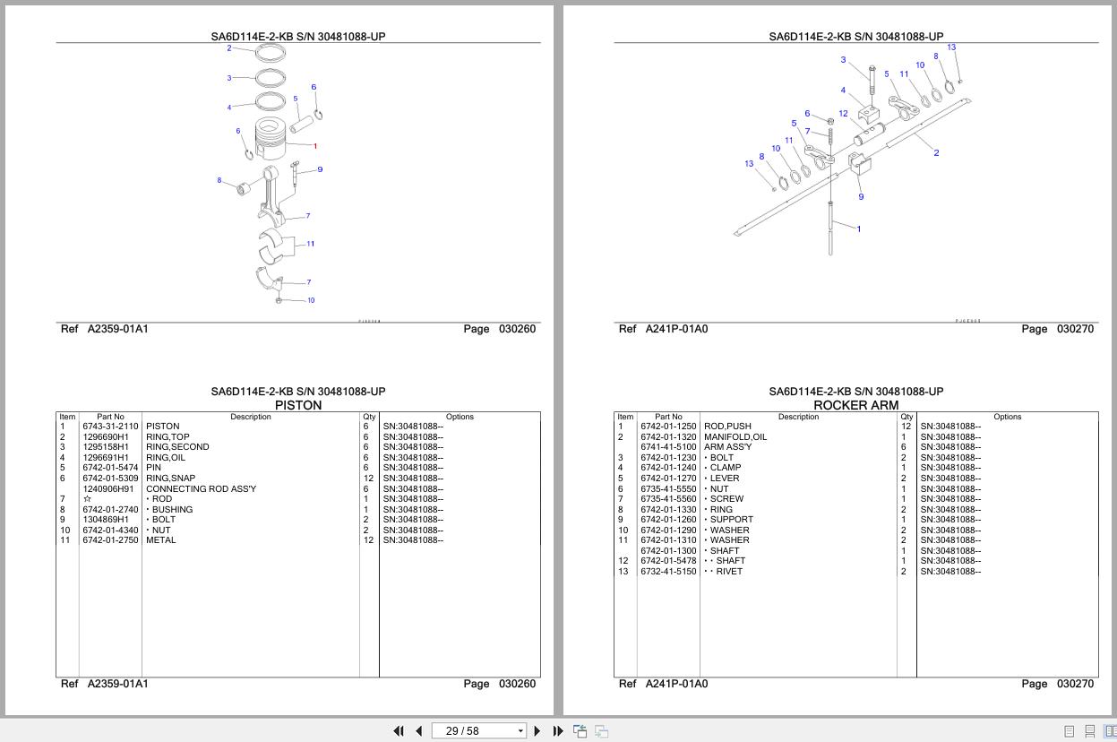 Komatsu Engine SA6D114E 2 KB 30481088 UP Parts Catalog (2)