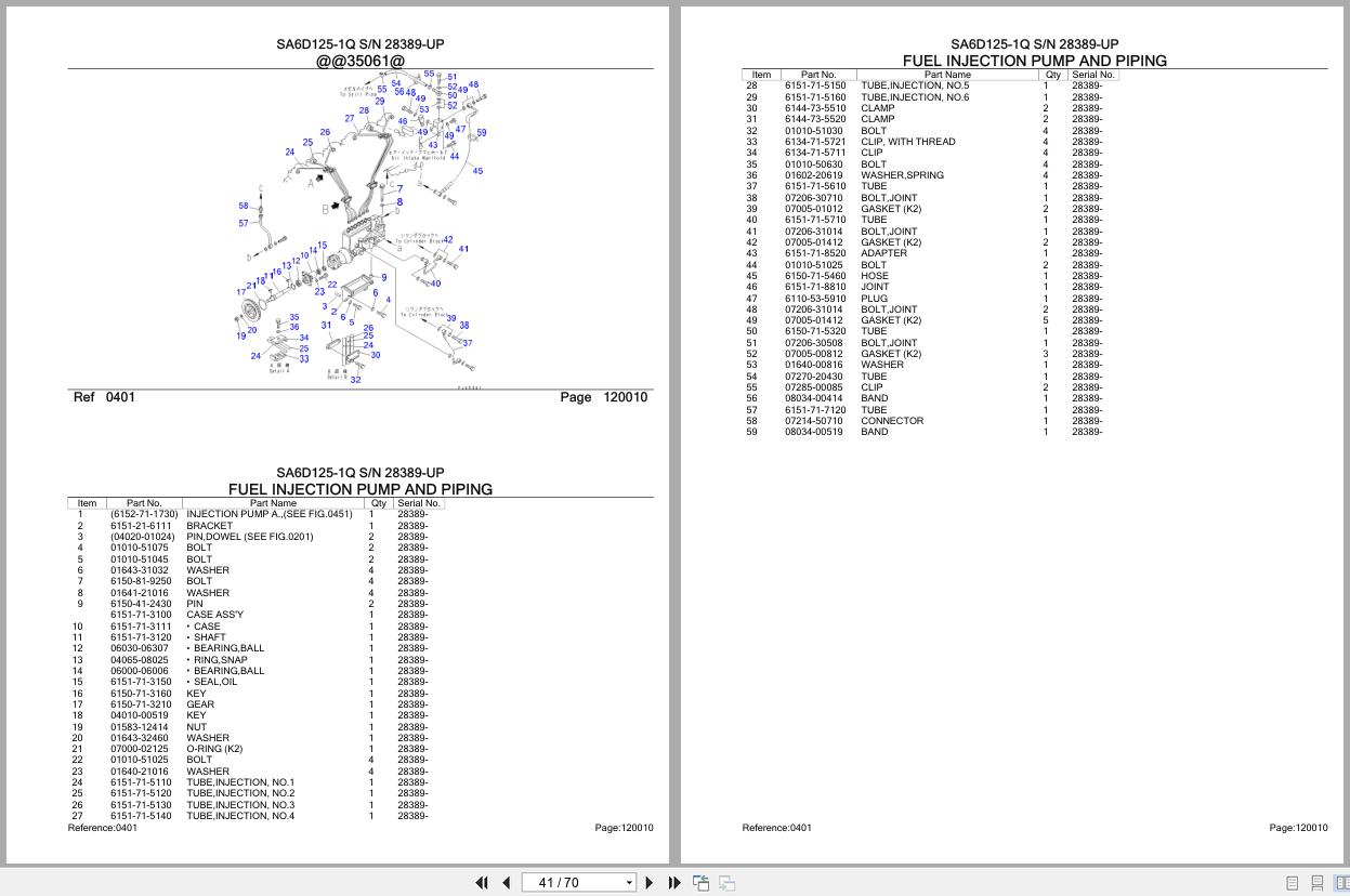 Komatsu Engine SA6D125 1Q 28389 UP Parts Catalog (2)
