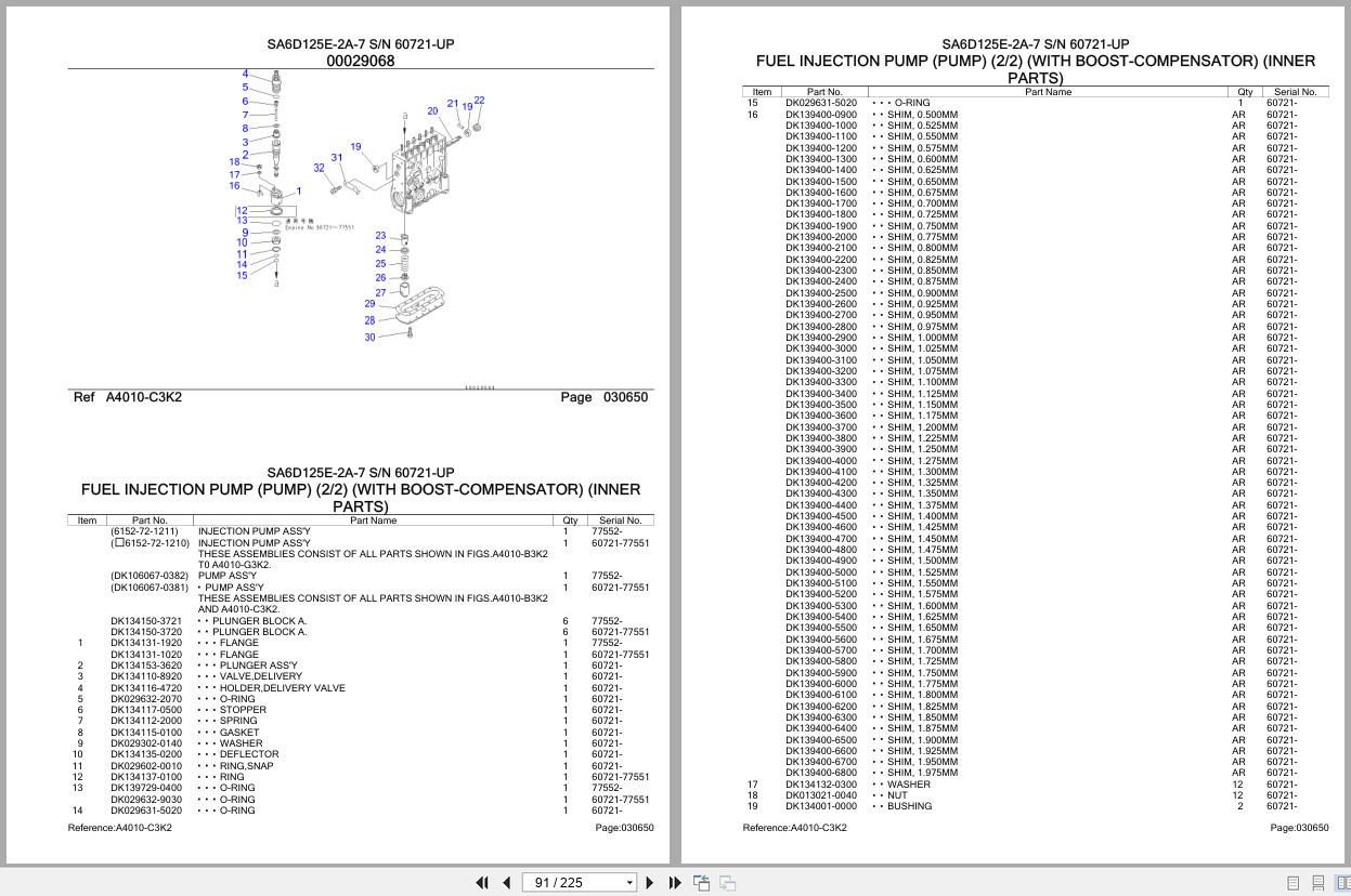 Komatsu Engine SA6D125E 2A 7 60721 UP Parts Catalog (2)