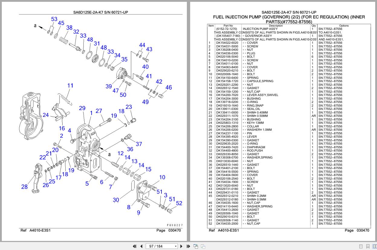 Komatsu Engine SA6D125E 2A K7 60721 UP Parts Catalog (2)