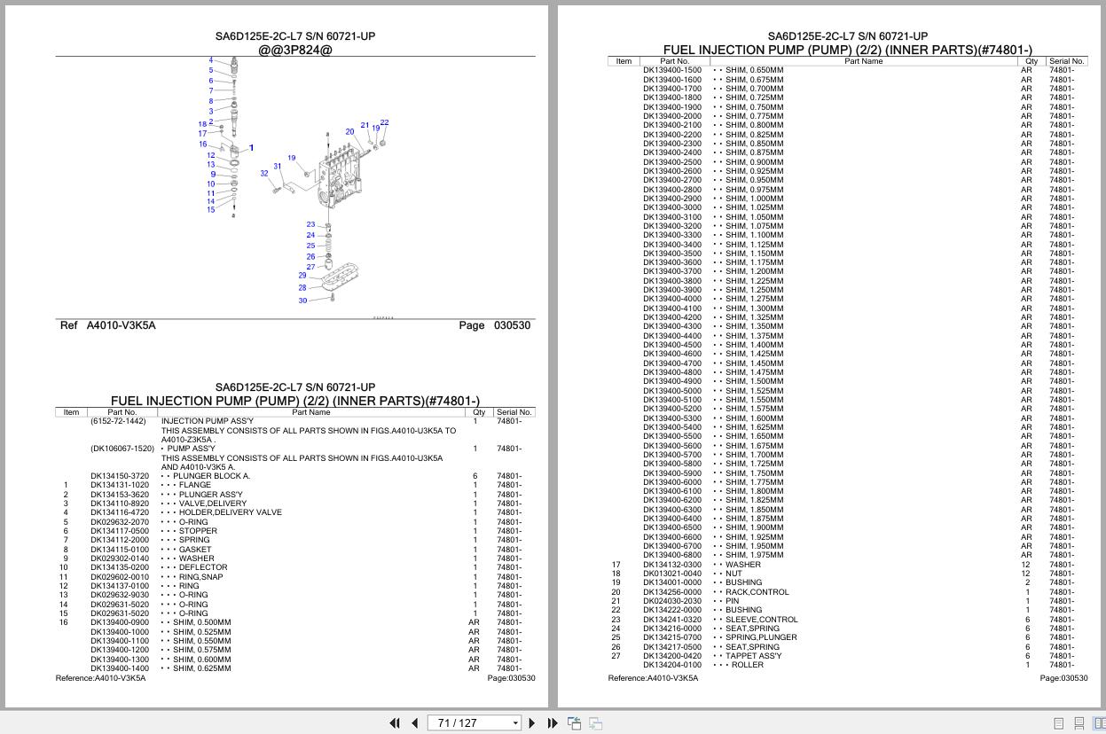 Komatsu Engine SA6D125E 2C L7 60721 UP Parts Catalog (2)