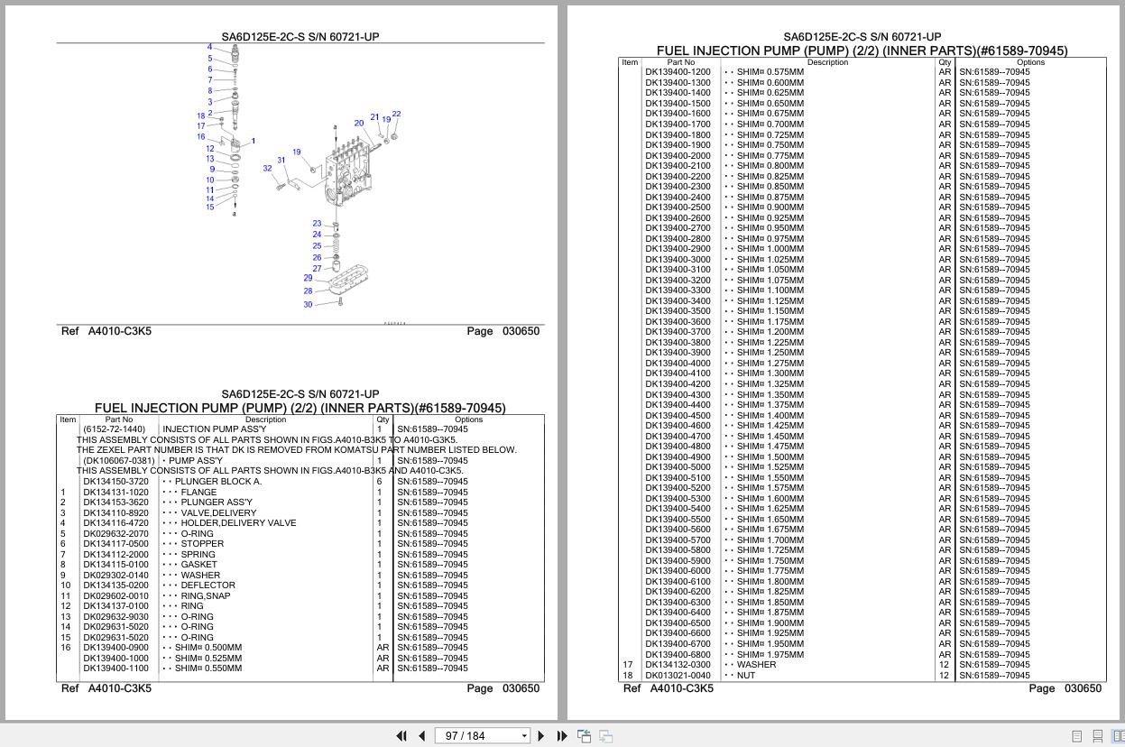 Komatsu Engine SA6D125E 2C S 60721 UP Parts Catalog (2)