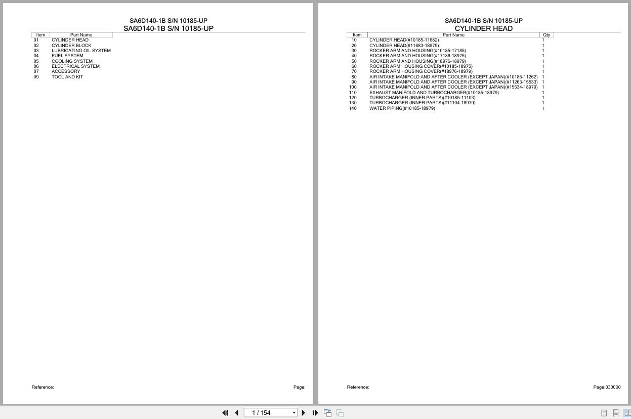 Komatsu Engine SA6D140 1B 10185 UP Parts Catalog (1)