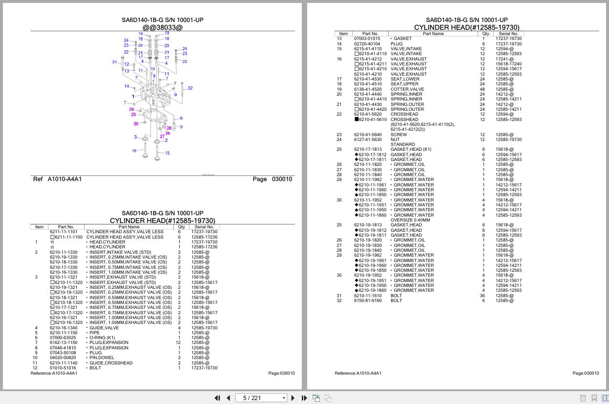 Komatsu Engine SA6D140 1B G 10001 UP Parts Catalog (2)
