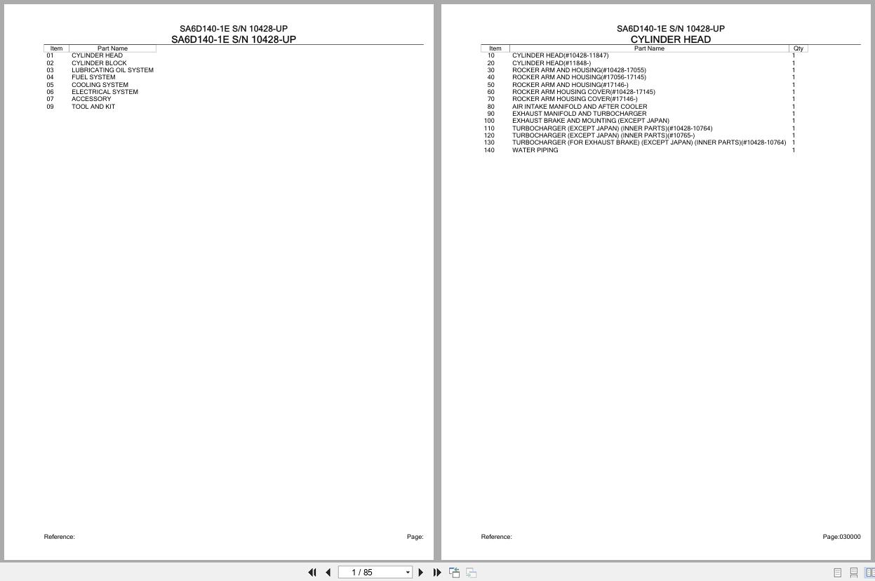 Komatsu Engine SA6D140 1E 10428 UP Parts Catalog (1)