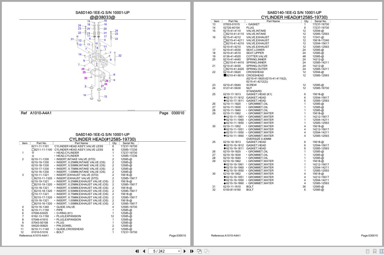Komatsu Engine SA6D140 1EE G 10001 UP Parts Catalog (2)