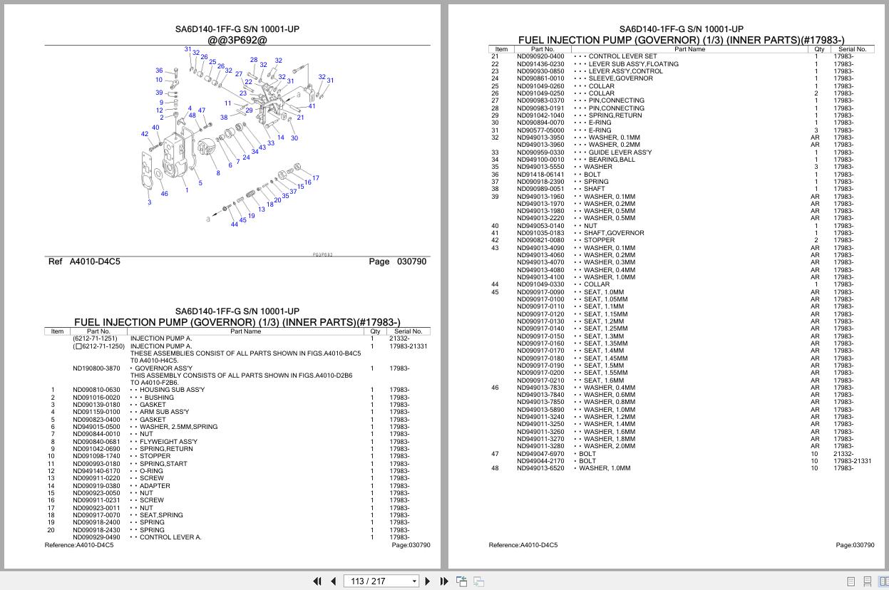 Komatsu Engine SA6D140 1FF G 10001 UP Parts Catalog (2)