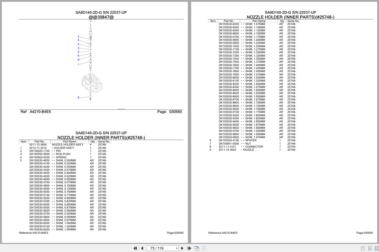Komatsu Engine SA6D140 2D G 22537 UP Parts Catalog (2)