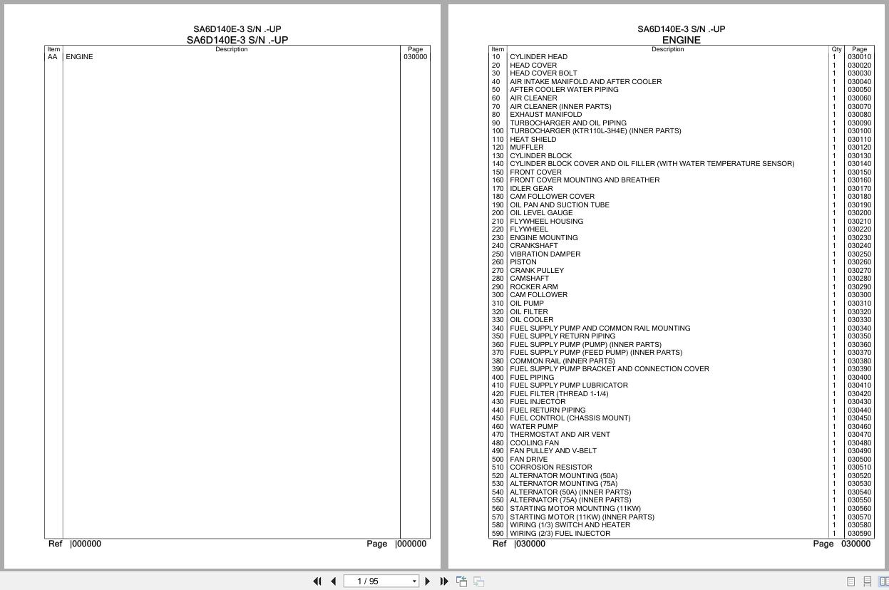 Komatsu Engine SA6D140E 3 Parts Catalog (1)