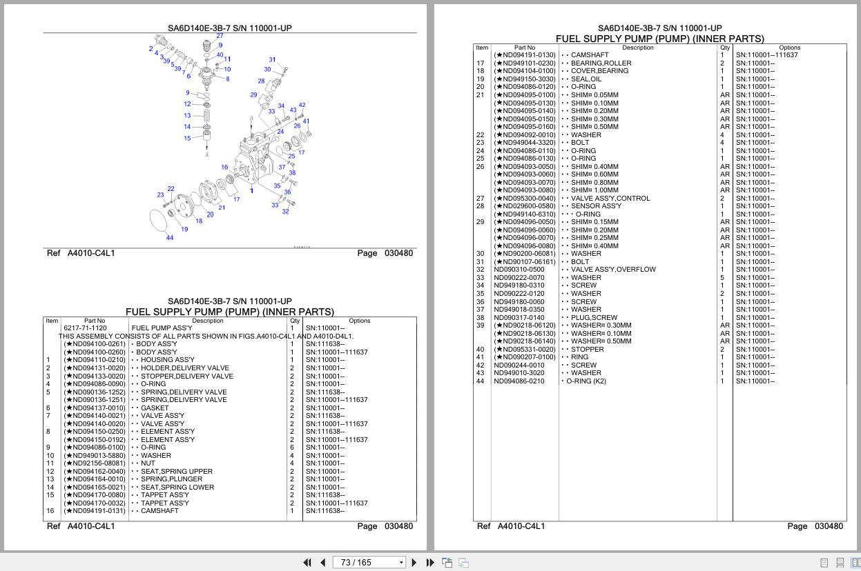 Komatsu Engine SA6D140E 3B 7 110001 UP Parts Catalog (2)