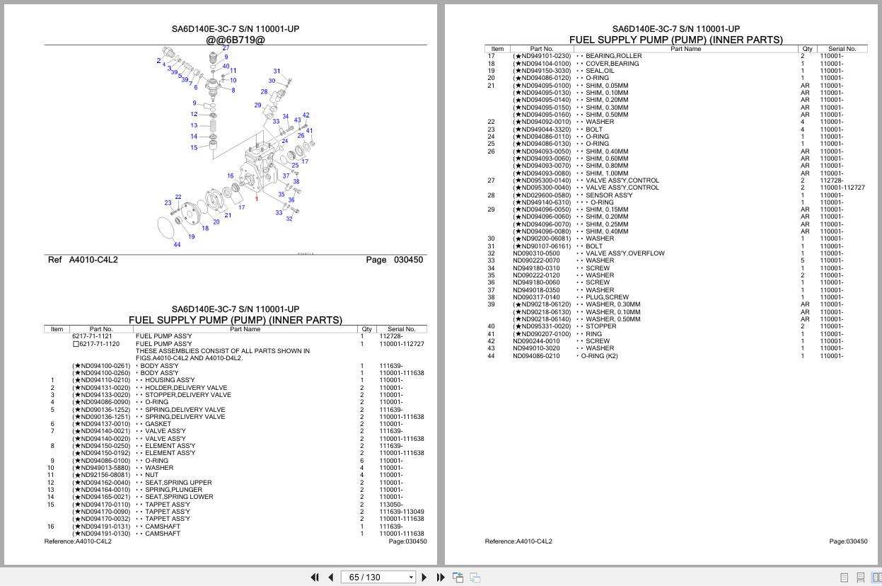 Komatsu Engine SA6D140E 3C 7 110001 UP Parts Catalog (2)