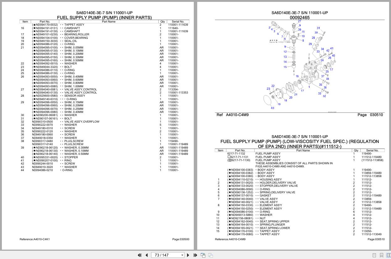 Komatsu Engine SA6D140E 3E 7 110001 UP Parts Catalog (2)