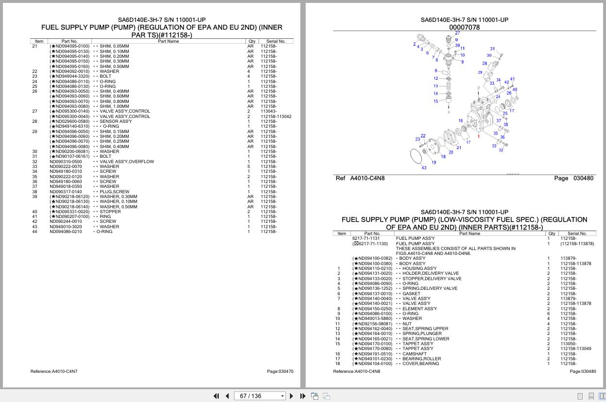 Komatsu Engine SA6D140E 3H 7 110001 UP Parts Catalog (2)