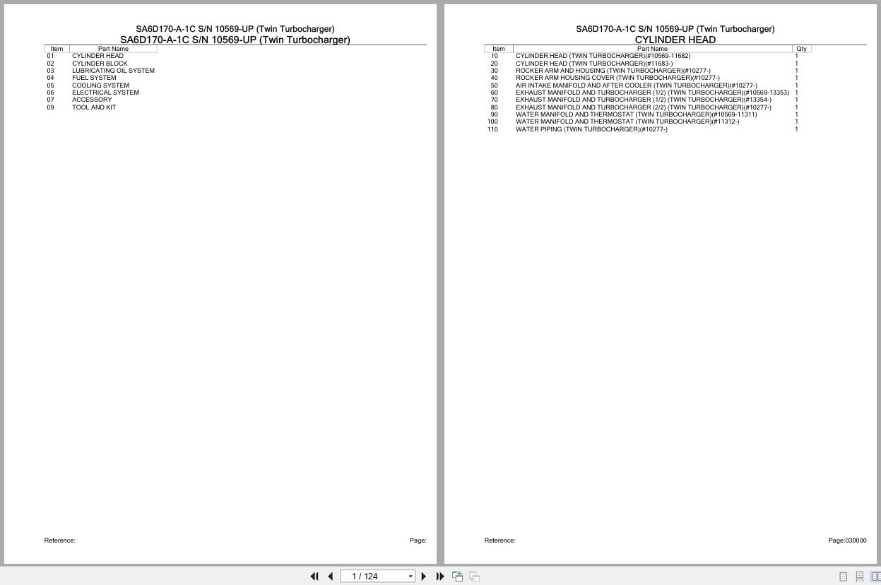 Komatsu Engine SA6D170 A 1C 10569 UP Parts Catalog (1)