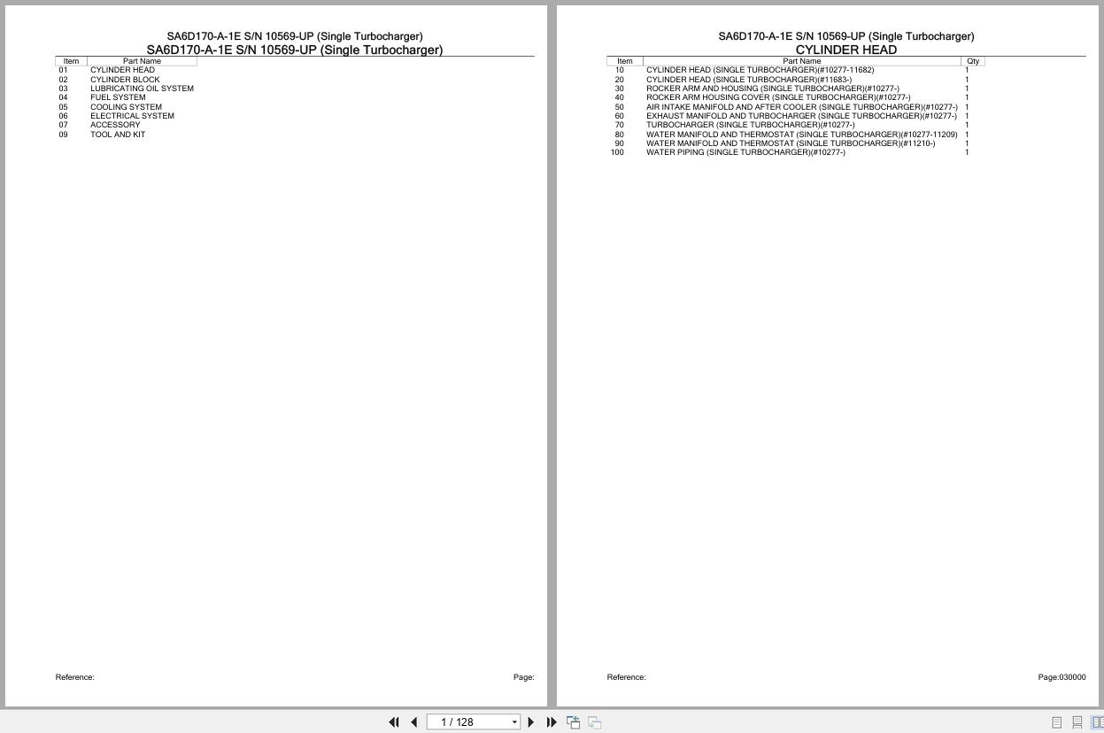 Komatsu Engine SA6D170 A 1E 10569 UP Parts Catalog (1)
